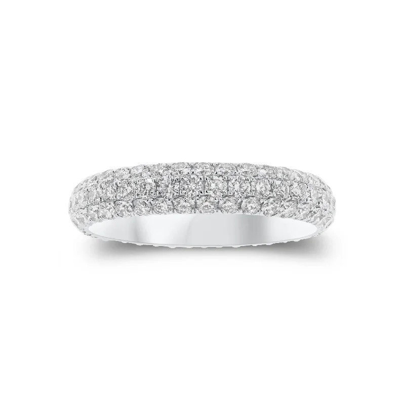 women's ring geometric shapes -Pave Diamond Eternity Ring