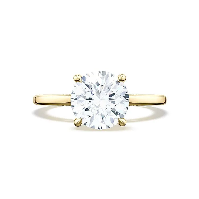 women's engagement rings delicate band -Tacori "Simply Tacori" Round Solitaire Engagement Ring Semi Mounting in 18K Yellow Gold