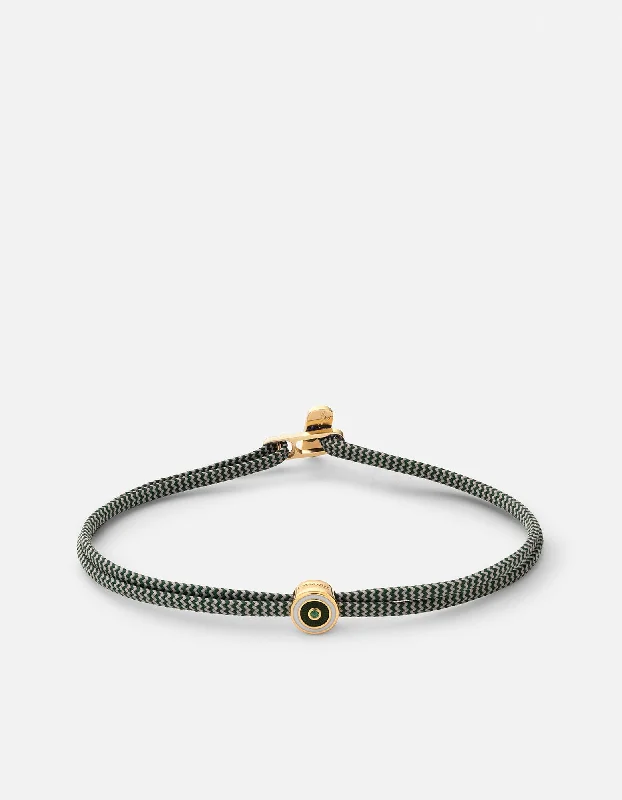 women's bracelets for anniversary -Opus Chalcedony Metric 2.5mm Rope Bracelet, Gold Vermeil/Green