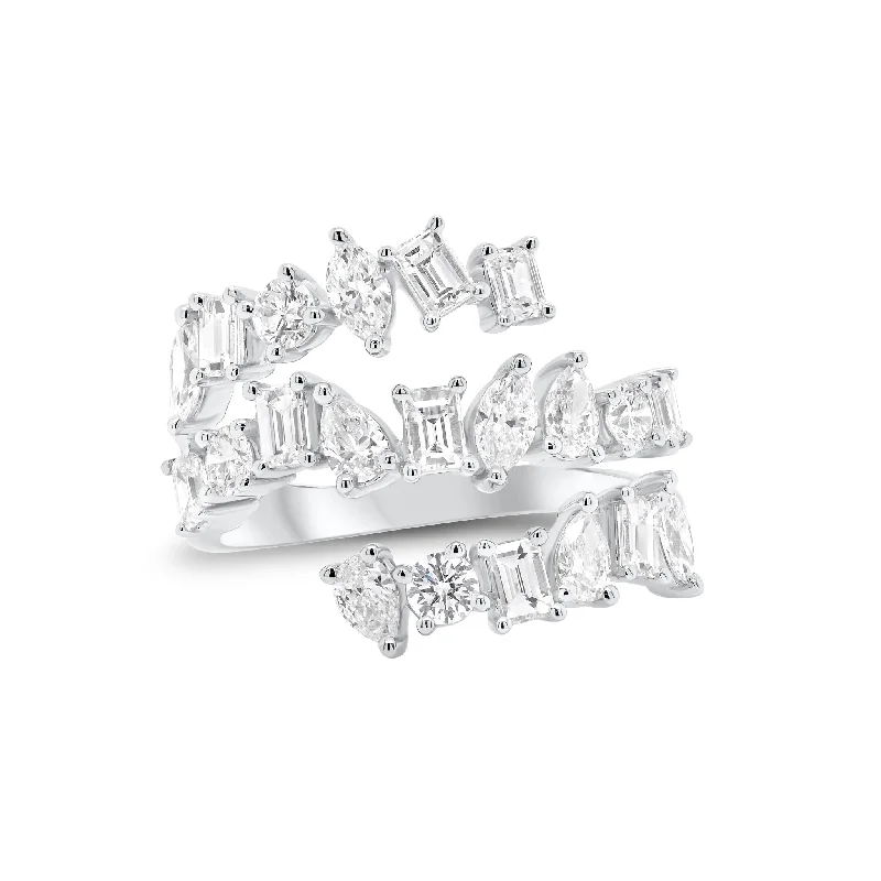 women's ring classic design -Multi-Shape Diamond Wrap Ring