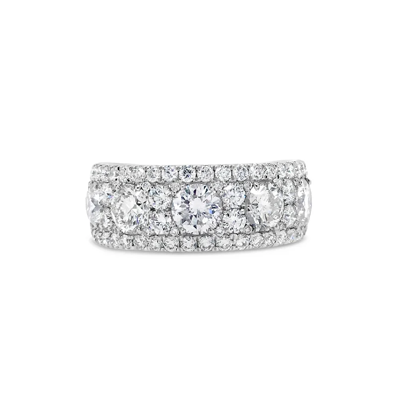 women's ring elegant style -Diamond Cluster Band Ring