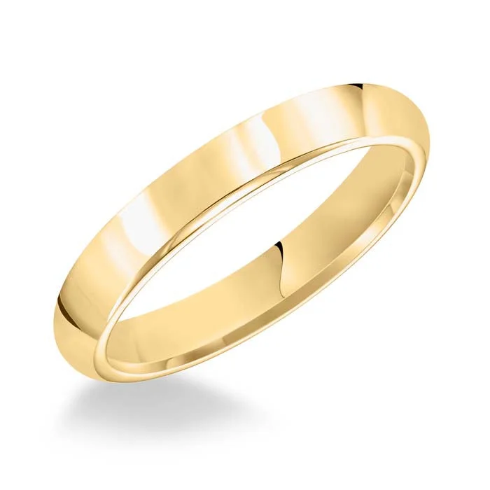 women's engagement rings thick band -Goldman 4MM High Dome Wedding Band in 14K Yellow Gold