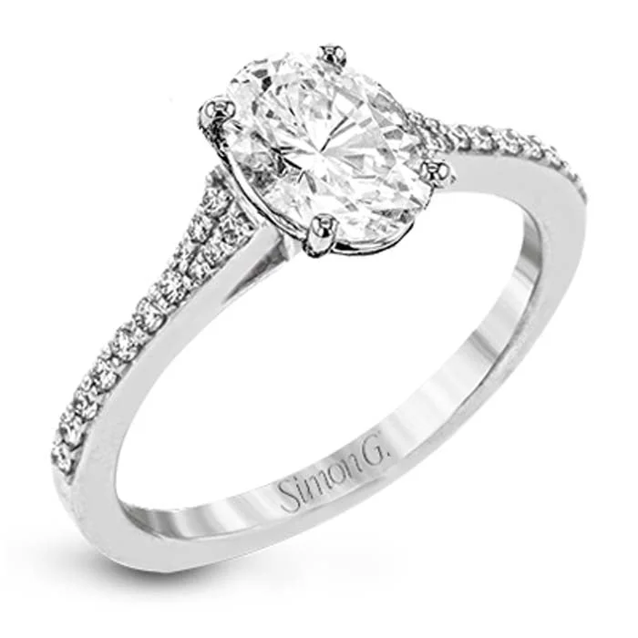 women's engagement rings yellow diamond -Simon G. Diamond Engagement Ring Semi-Mounting in 18K White Gold