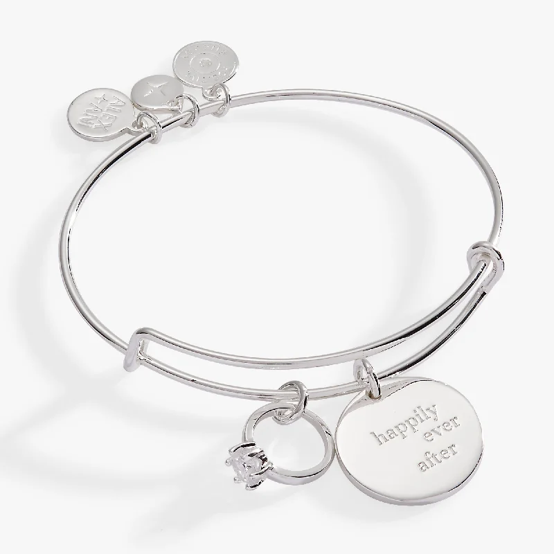 women's bracelets elegant pearls -“Happily Ever After” Duo Charm Bangle