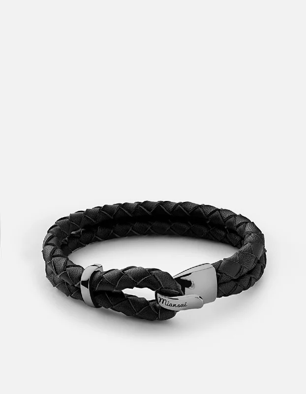 women's bracelets with emerald -Beacon Leather, Black Rhodium