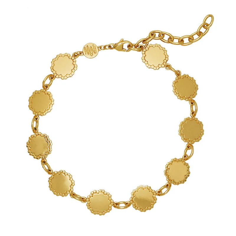 women's bracelets with multi-gemstones -Goldbug Scalloped Station Bracelet