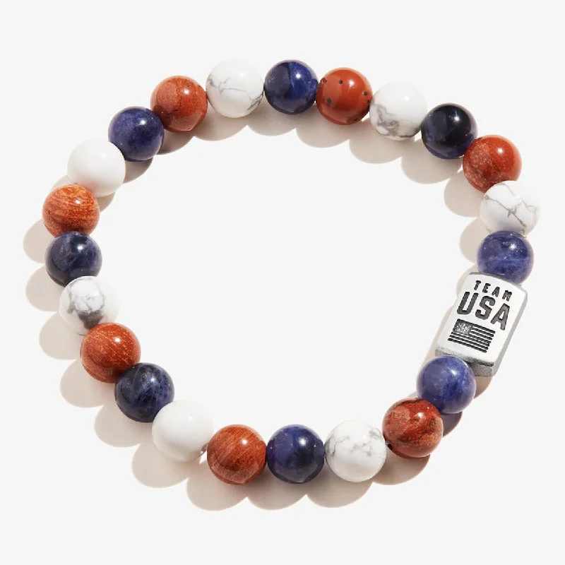 women's bracelets trendy layered -Team USA Beaded Stretch Bracelet