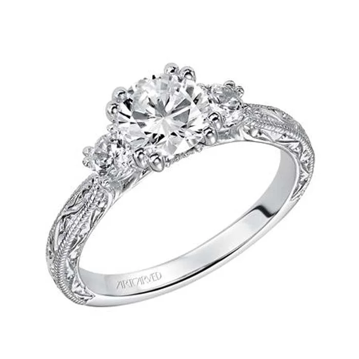 women's engagement rings engagement gift -ArtCarved "Anabelle" Engagement Ring Semi-Mounting in 14K White Gold