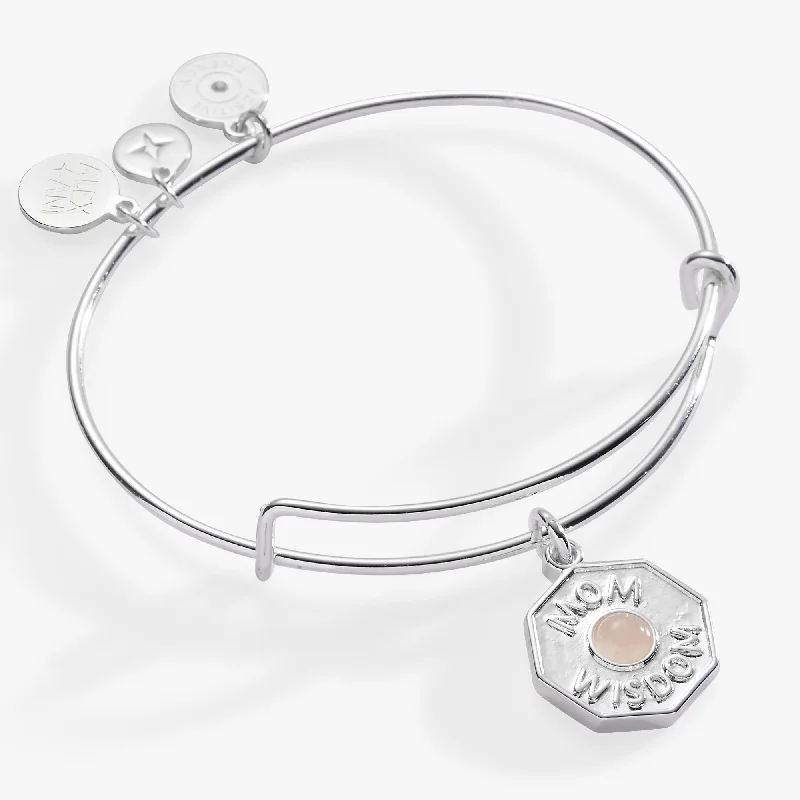 women's bracelets everyday wear -“Mom Wisdom” Charm Bangle