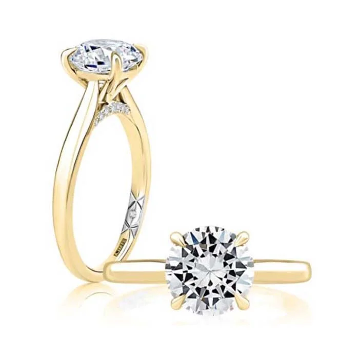 women's engagement rings perfect fit -A. Jaffe Solitaire Engagement Ring Mounting in 14K Yellow and White Gold