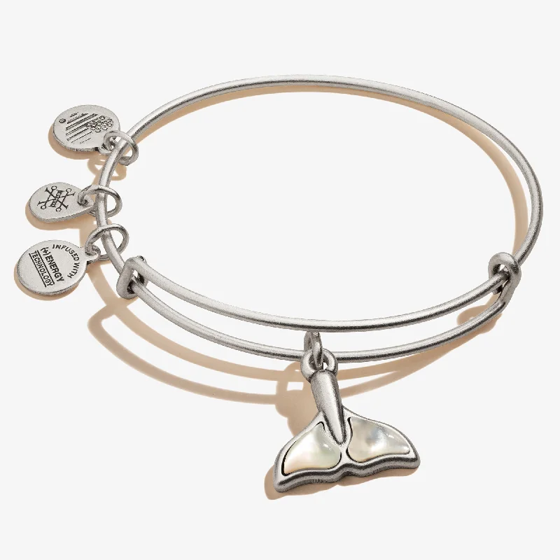 women's bracelets sun and moon -Whale Tail Charm Bangle