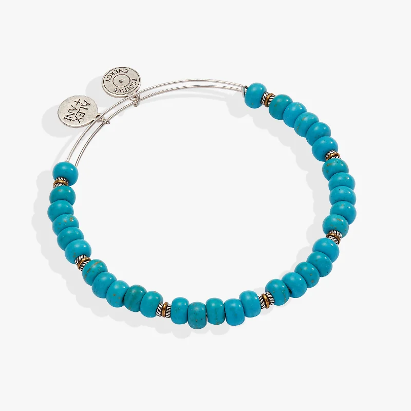 women's bracelets with gemstones -Untamed Turquoise Beaded Bangle