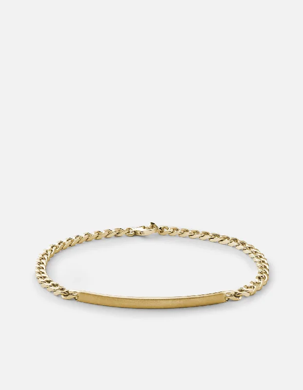 women's bracelets with emerald -3mm ID Chain Bracelet, 14k Gold