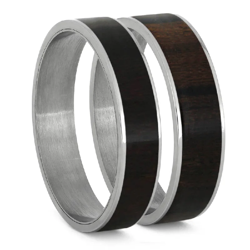 women's ring classic design -Ziricote Wood Inlay Components for Modular Rings