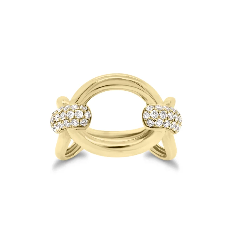 women's ring thin band -Diamond Bold Loop Ring