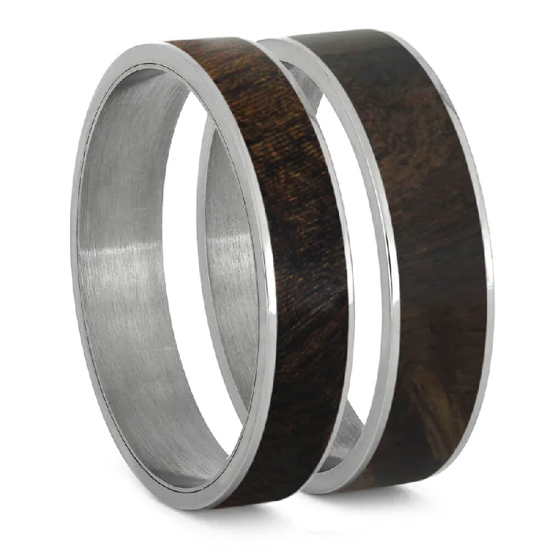 women's ring high-end luxury -Exotic Sindora Wood Inlay Components for Modular Rings