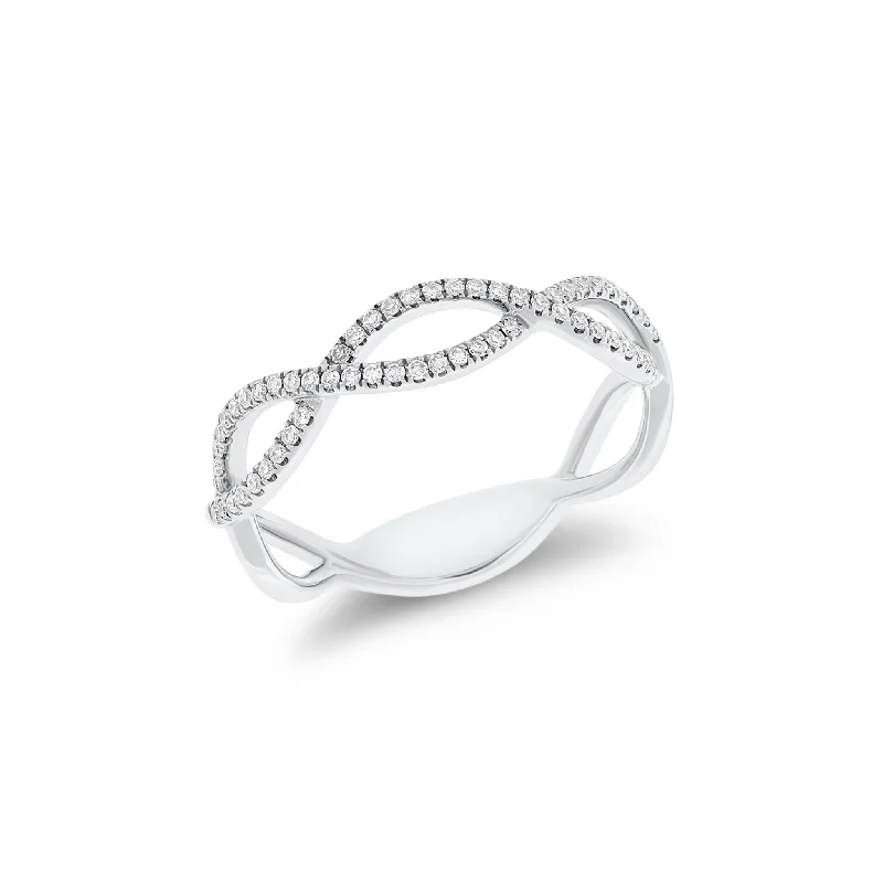 women's ring bold design -Diamond Infinity Symbols Ring