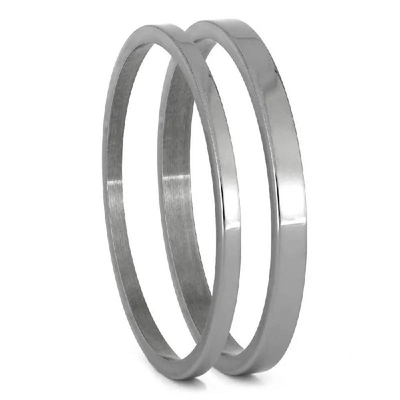 women's ring delicate -Titanium Pinstripe Components For Modular Rings