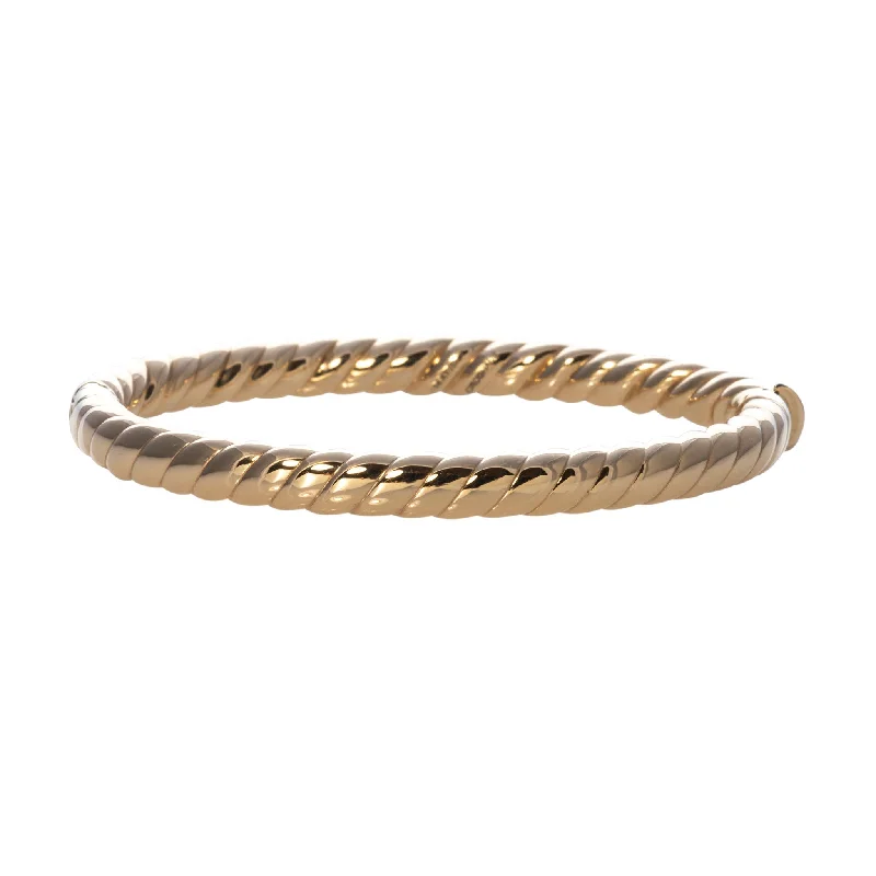 women's bracelets fine jewelry -14K Yellow Gold Italian Rope 6mm Bangle