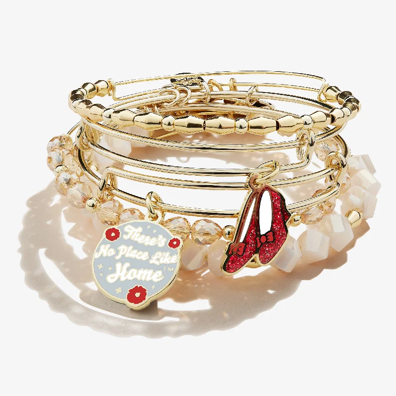 women's bracelets with gemstones -Wizard of Oz™ 'There’s No Place Like Home' Charm Bangle, Set of 5