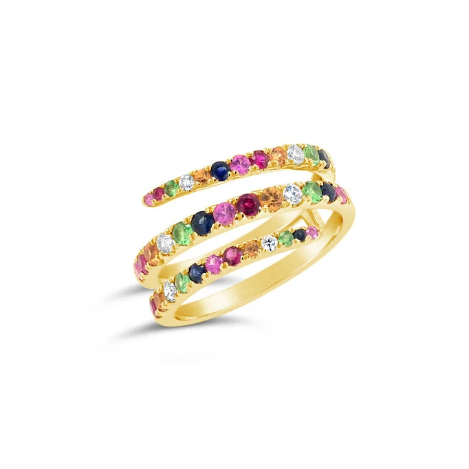 women's ring infinity shape -Gemstone Swirl Fashion Ring