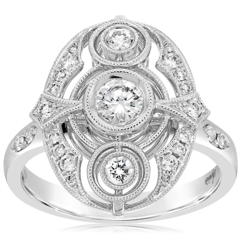 women's engagement rings for sensitive skin -Vintage Inspired Diamond Ring