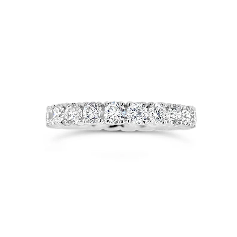 women's ring minimalist -Simple Four Prong-set Diamond Eternity Ring