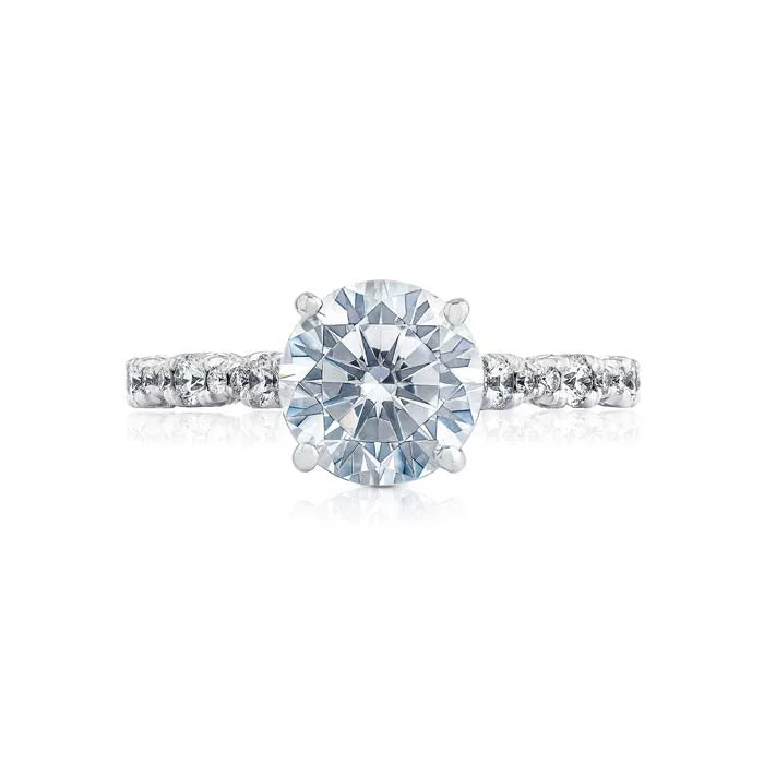 women's engagement rings fancy color diamonds -Tacori .39CTW "Petite Crescent" Engagement Ring Mounting in Platinum