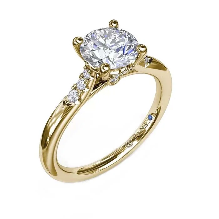 women's engagement rings heirloom quality -Fana Sophisticated Diamond Engagement Ring in 14K Yellow Gold