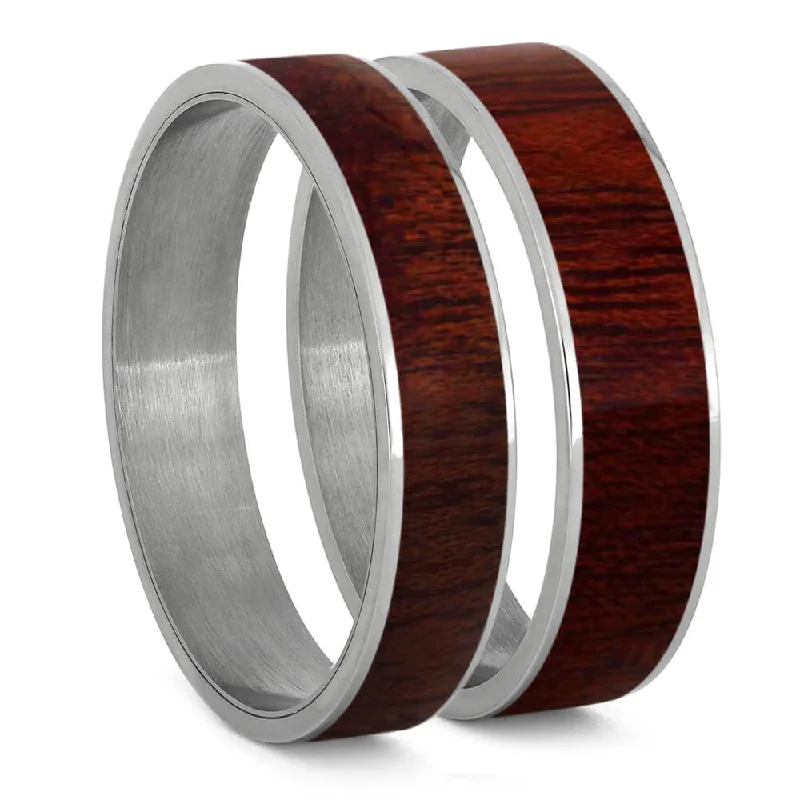 women's ring with birthstone -Bloodwood Inlay Components for Modular Rings