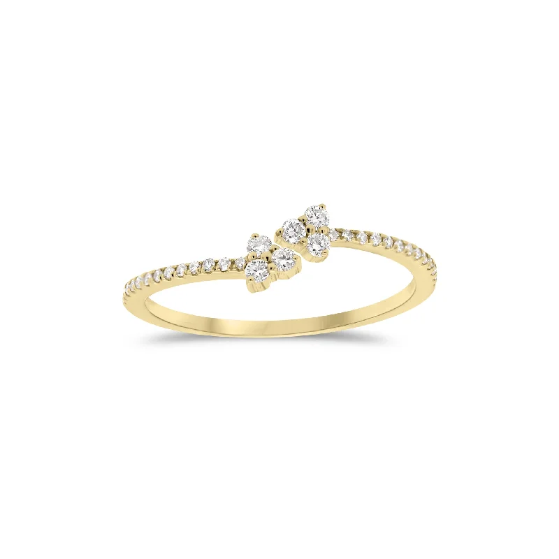 women's ring adjustable -Diamond Petite Trios Ring