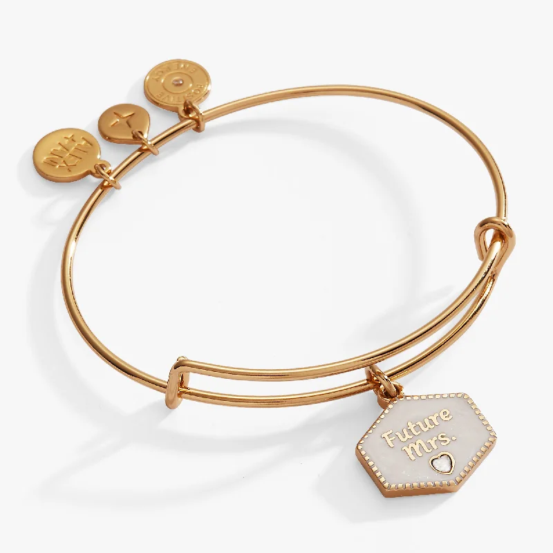 women's bracelets with lucky charm -“Future Mrs.” Charm Bangle