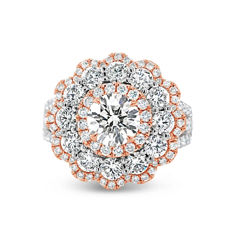 women's ring wedding band -Diamond Carnation Ring