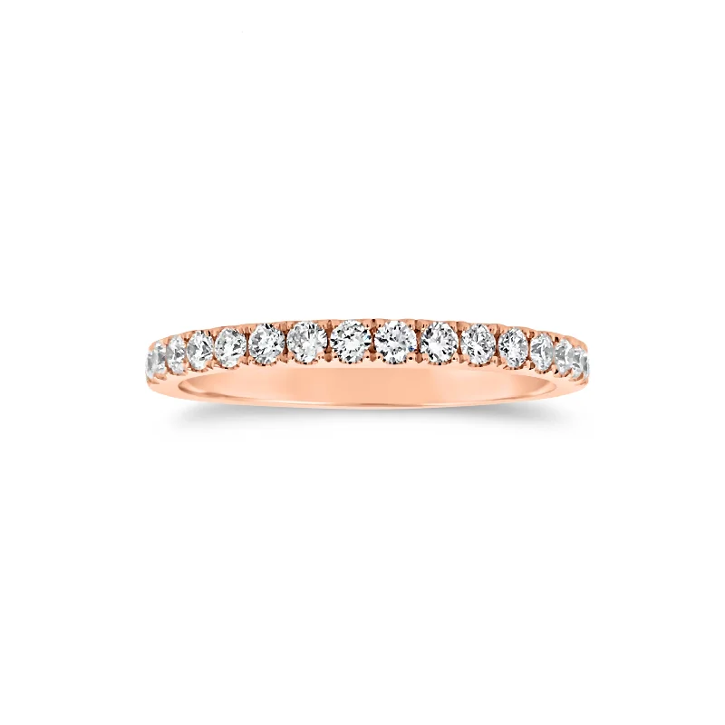 women's ring affordable price -Slim Four Prong-Set Diamond Eternity Band