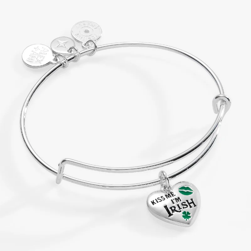 women's bracelets for formal occasions - “Kiss Me I’m Irish” Charm Bangle