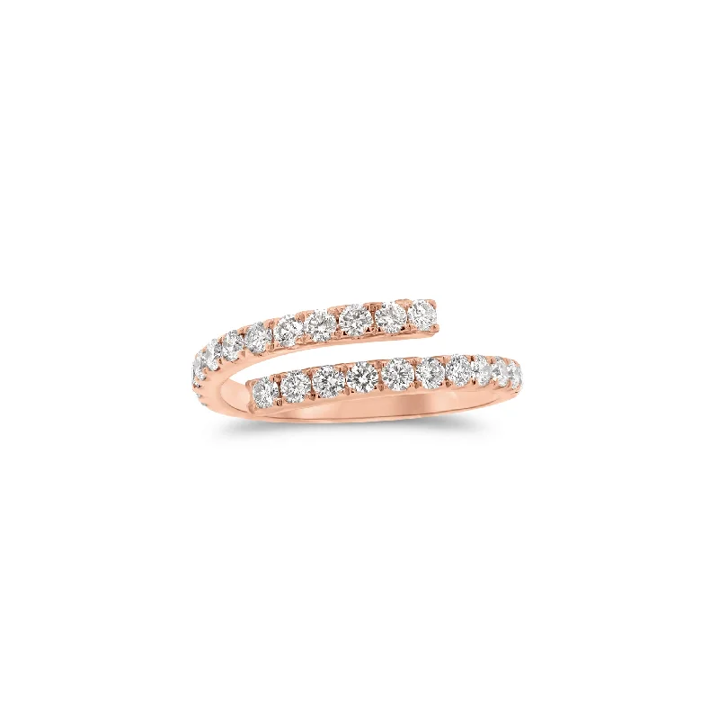 women's ring romantic design-Diamond Simple Wrap Pinky Ring