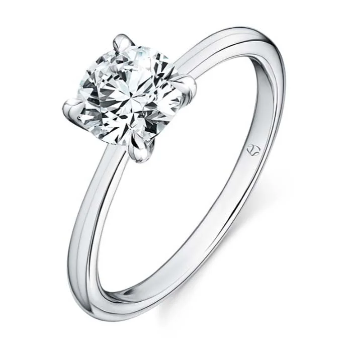 women's engagement rings floral design -Hearts On Fire .50CT Vela Solitaire Complete Engagement Ring in Platinum