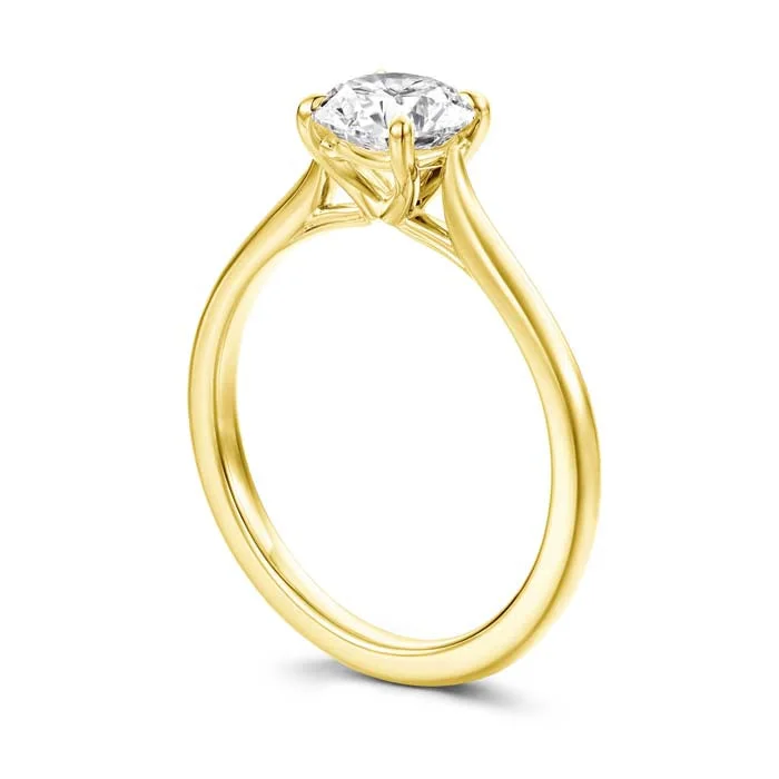 women's engagement rings round cut -Hearts on Fire Camilla Solitaire .73CT Diamond Engagement Ring in 18K Yellow Gold