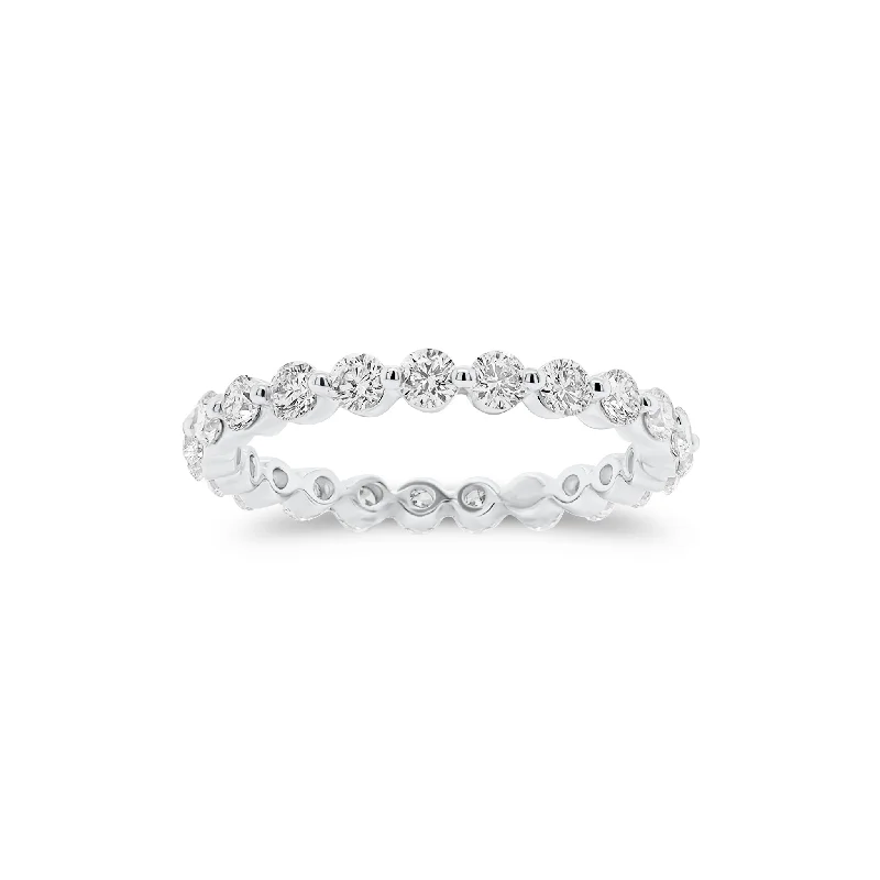 women's ring for girlfriend -Small Single-Prong Diamond Eternity Ring