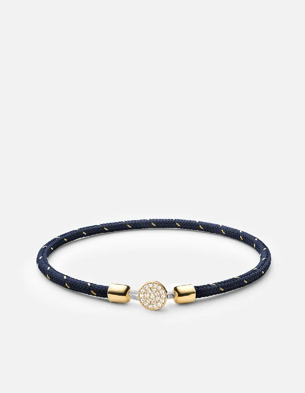 Navy/Gold/14k Gold Pave