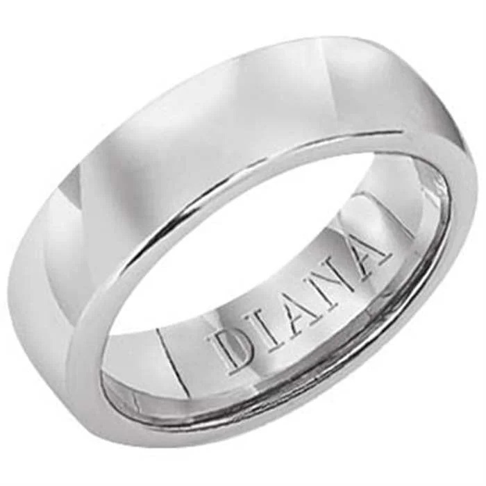 women's engagement rings luxury collection -Diana 6MM Wedding Band in 18K White Gold