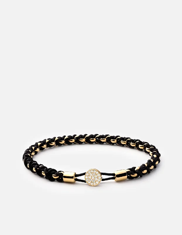 Black/14k Gold Pave