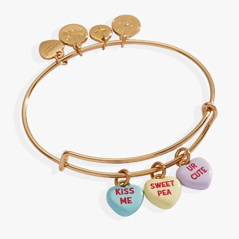 women's bracelets classic design -Sweethearts® Multi-Heart Charm Bangle