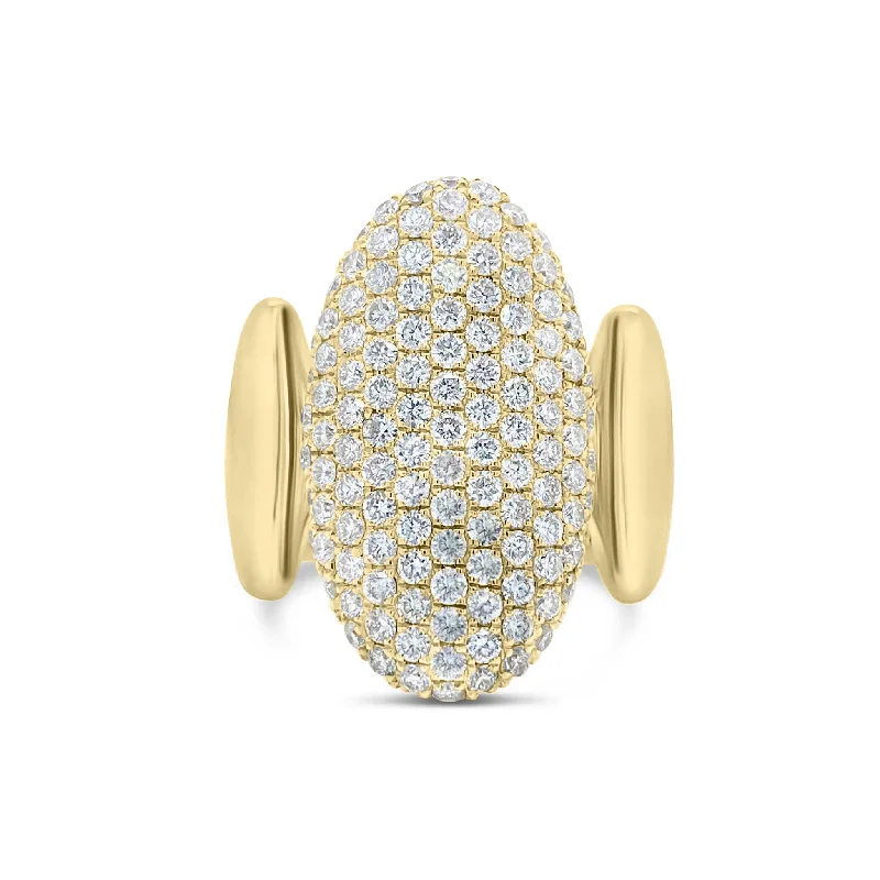 women's ring charm rings -Pave Diamond Ovals Statement Ring