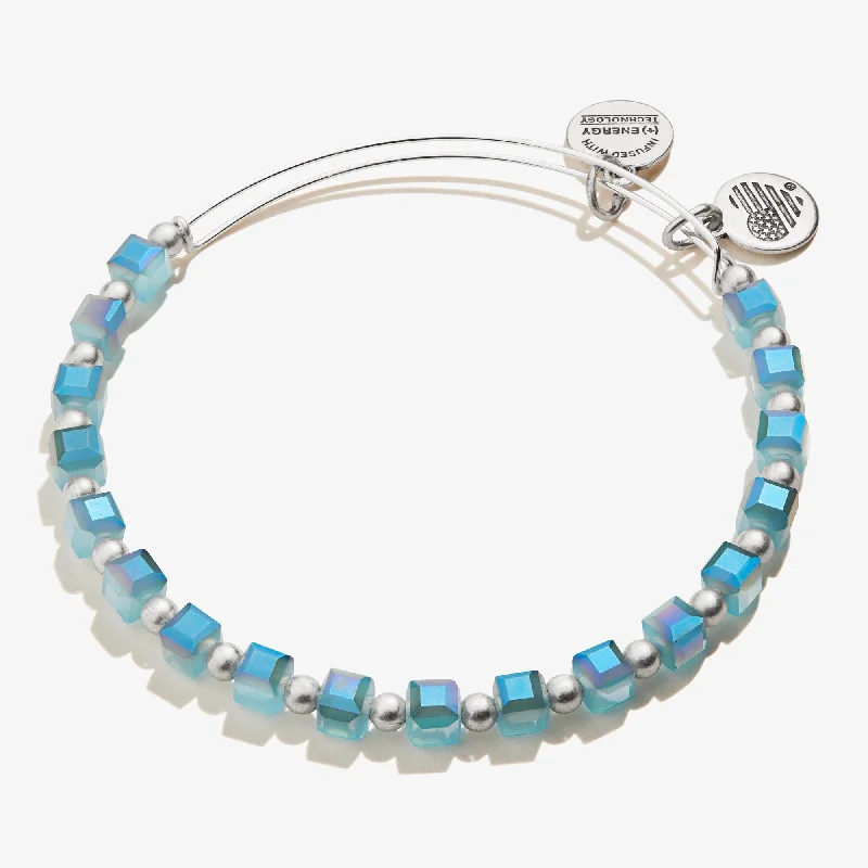 women's bracelets simple elegance -Victorian Beaded Bangle, Sky Blue