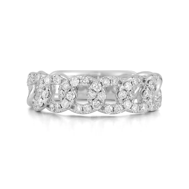 women's ring small size -Diamond Curb Link Ring