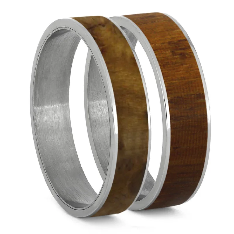 women's ring halo style -Queen Wood Inlay Components for Modular Rings