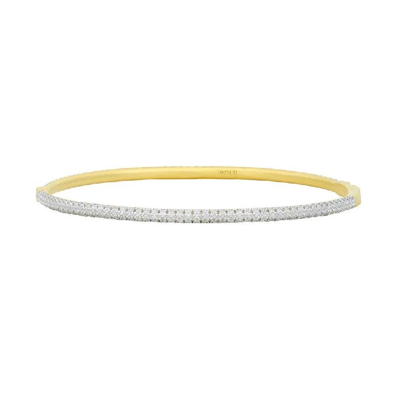 women's bracelets with name engraving -Freida Rothman Blossoming Pavé Hinge Bangle