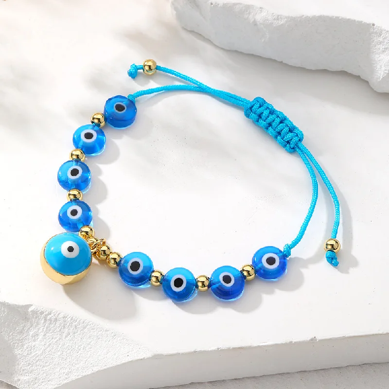 Transparent Blue Bead Bracelet