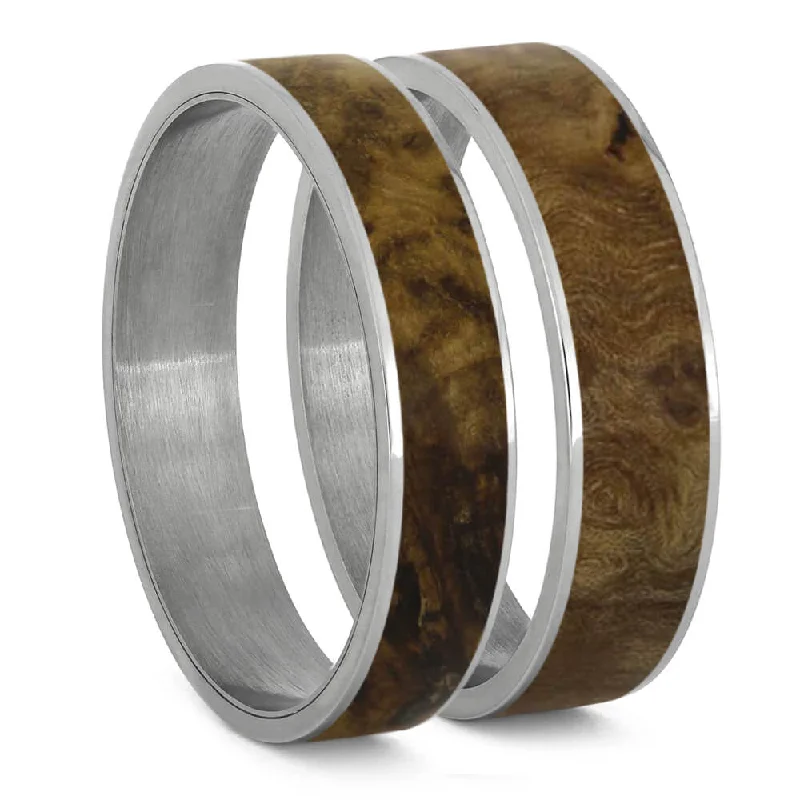 women's ring dainty silver -Black Ash Burl Inlay Components for Modular Rings